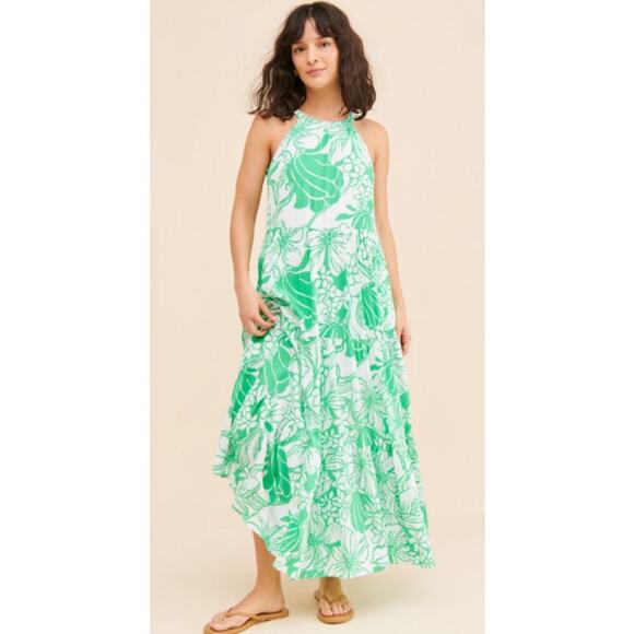 Lilly Pulitzer Beccalyn Halter Maxi Dress Size M Spearmint Green NEW NWT - Picture 1 of 14